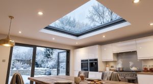 Contemporary thermally broken roof lantern preventing winter condensation